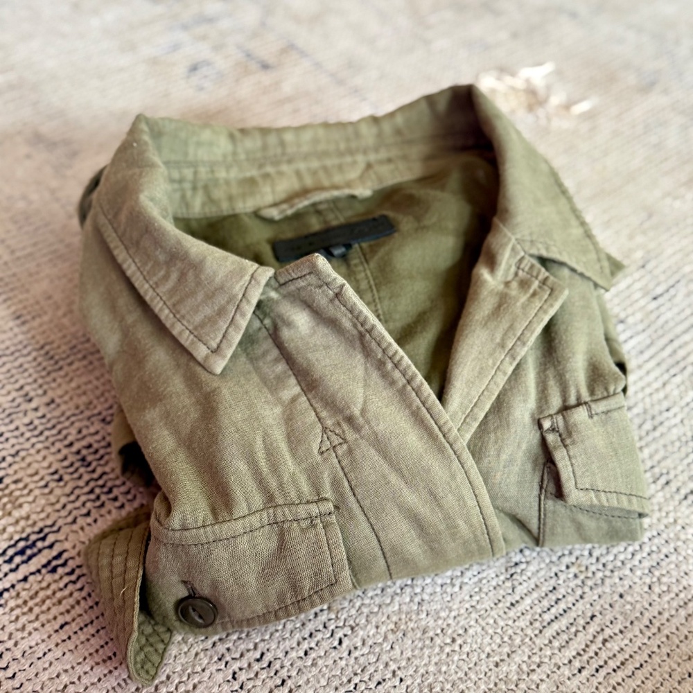 Women's rag & bone jean Linen Army Jacket with Tie Size Small